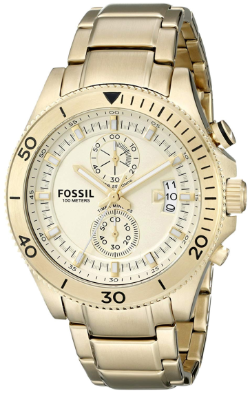 Cinturino per orologio Fossil CH2974 Acciaio inossidabile Placcato oro 22mm